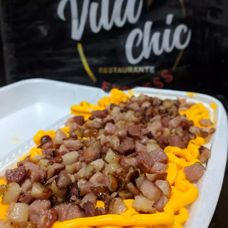 Batata recheada cheddar e bacon