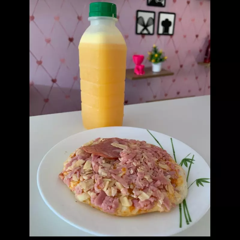 Mini pizza+suco natural laranja500