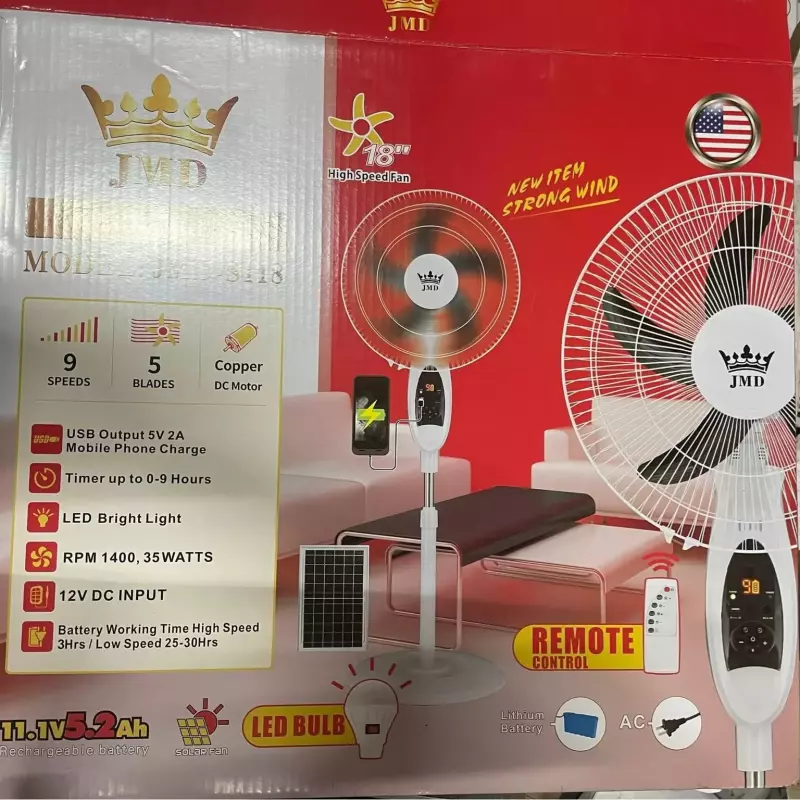 VENTILADOR RECARGABLE JMD PEDESTAL