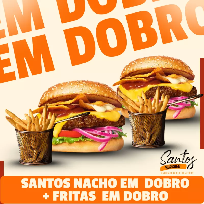 Burguer Nacho em Dobro + Fritas
