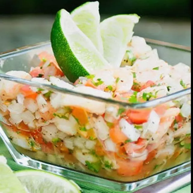 CEVICHE MIXTO SALMÓN-CAMARON