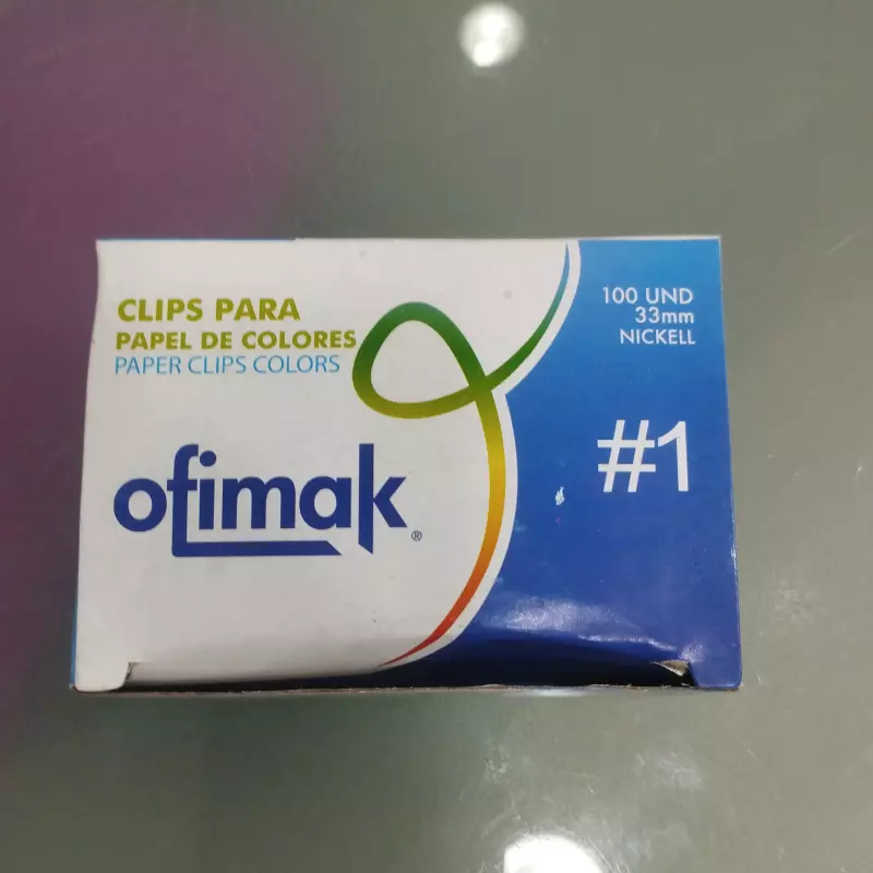 Clips para papel de colores Ofimak