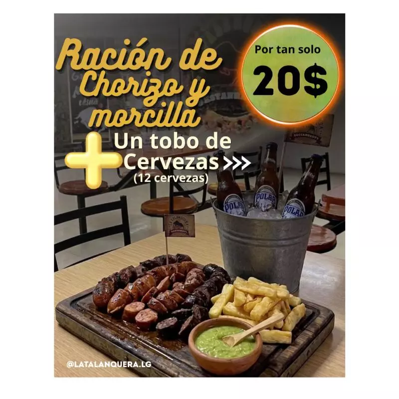 Ración de chorizo y morcilla + tobo