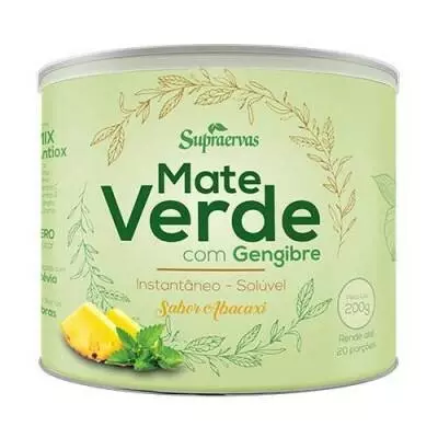 Mate Verde com Gengibre Solúvel Sabor Abacaxi