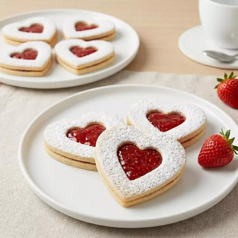 Galletas Linzer corazón 🍓