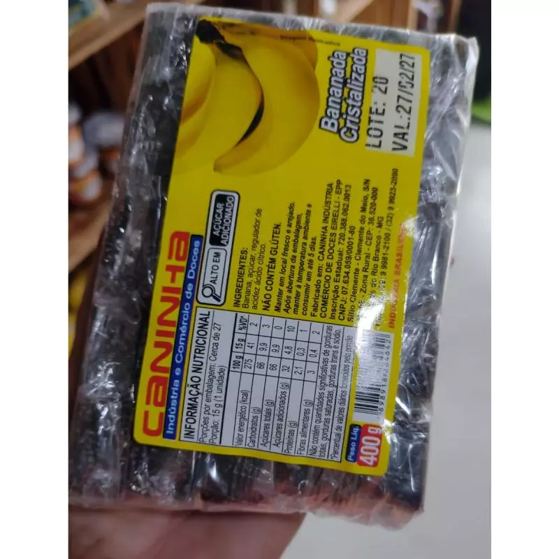 Bananada Cristalizada pacote c/ 400g