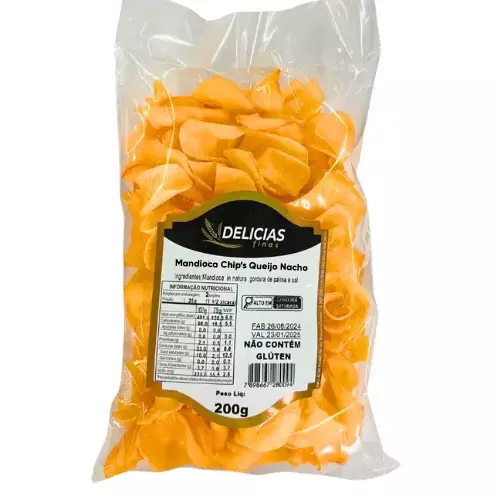 Mandioca Chips Queijo Nacho - 200g