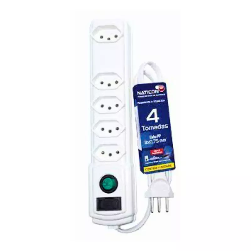 FILTRO D/LINHA 4 TOMADAS BCO NATICON