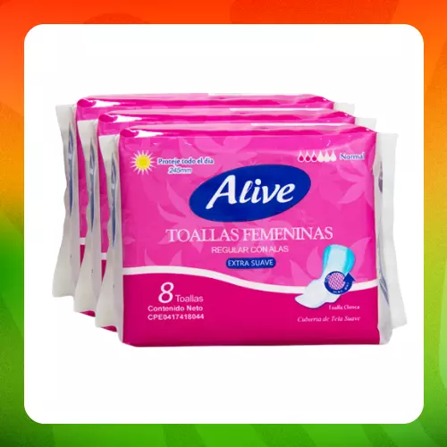 Bulto Alive Toalla Normal 8pcs