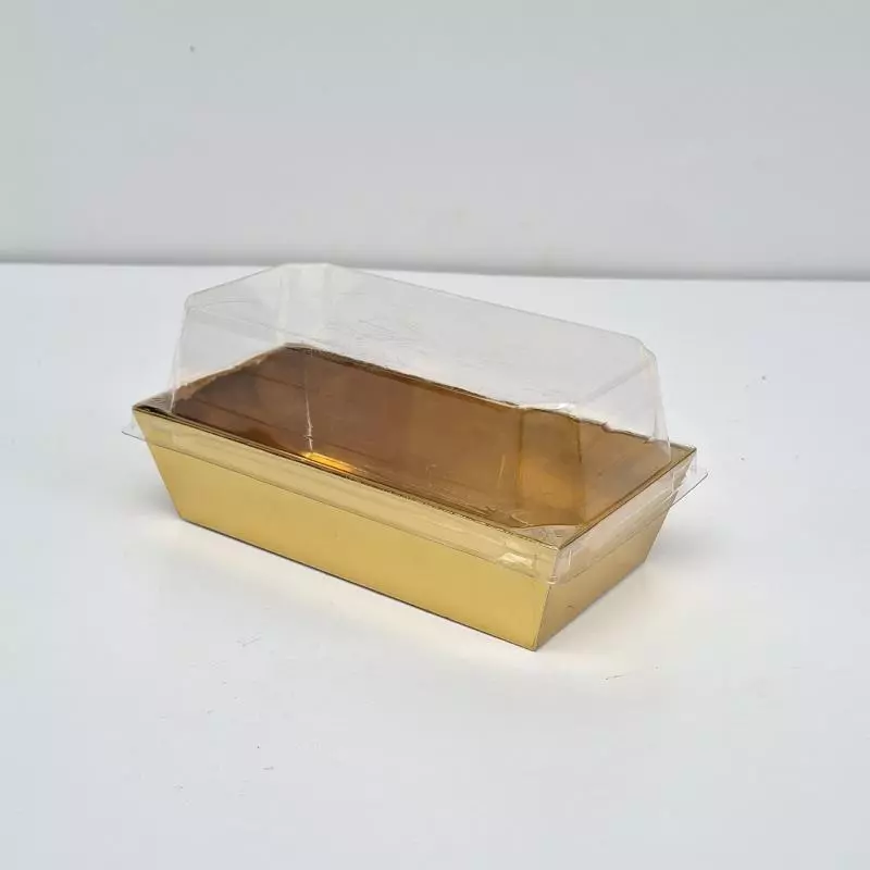 Contenedor rectangular pño dorado