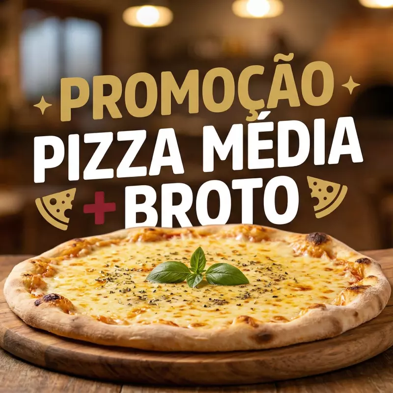 MÉDIA 35CM 2 SABORES s/BORDA + BROTO