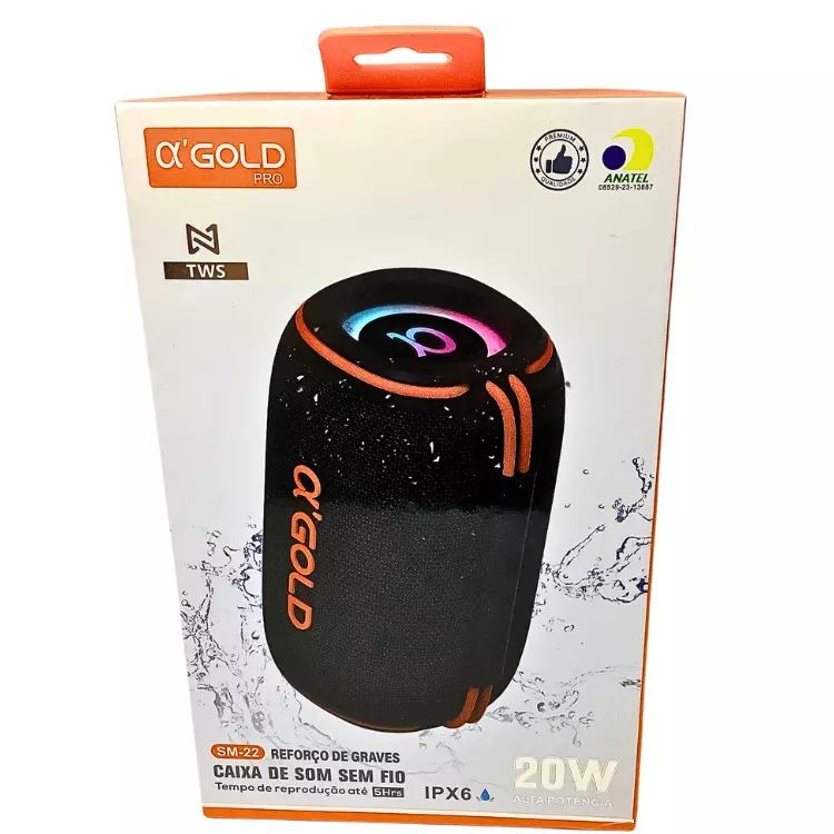CAIXA DE SOM GOLD BLUETOOTH SM-22