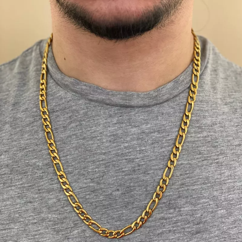 7mm Gold Figaro Chain