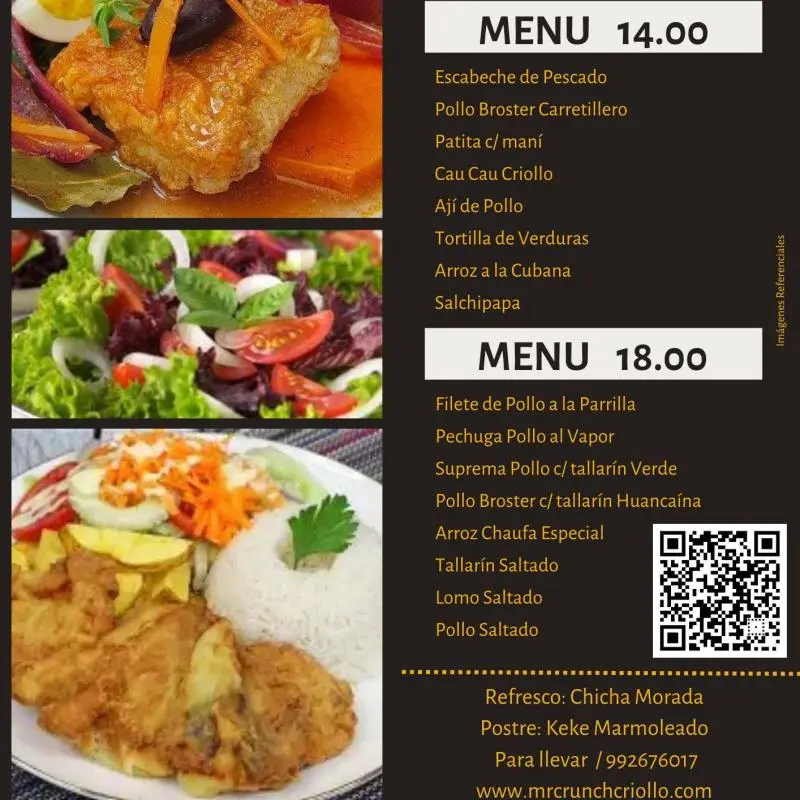 Menú 18.00 soles