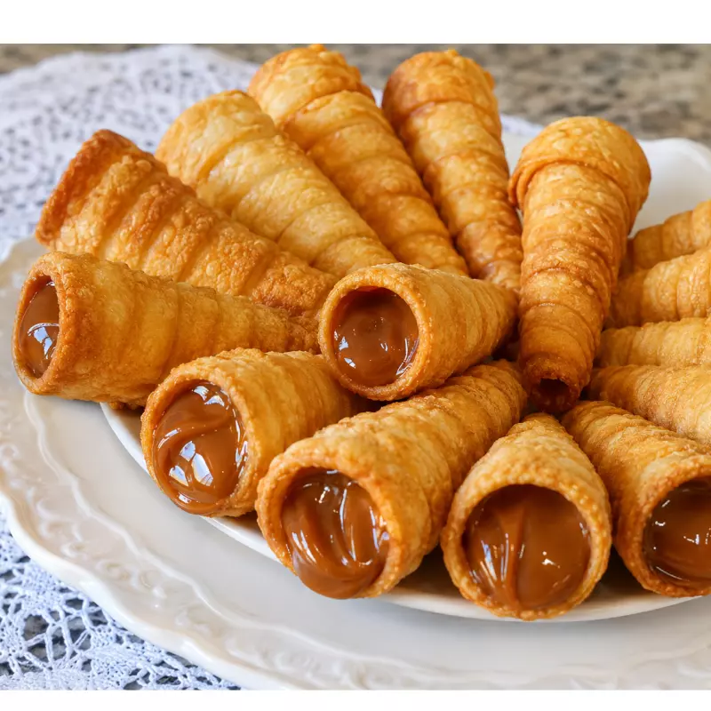 Canudo recheado com doce de leite