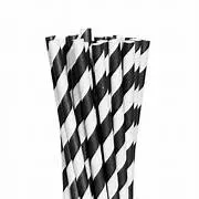 Canudo de Papel Listrado Preto